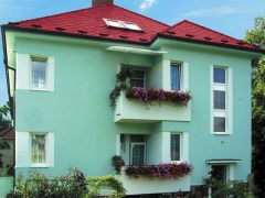 Stav po realizaci zakázky - Nátěr fasády, eternitové krytiny a žlabů rodinného domu ( Plzeňský kraj okres Rokycany)