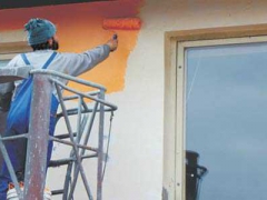 Nanesení silikonové fasádní barvy STO